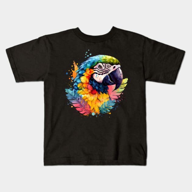 parrot lover - watercolor parrot lover Kids T-Shirt by vaporgraphic